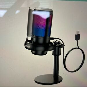 Black Portable Audio Speaker with LED Lights